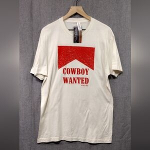 NWT Wildly Cozy Cowboy Wanted Tee Mens L Rodeo Western Casual Comfy Retro 90s